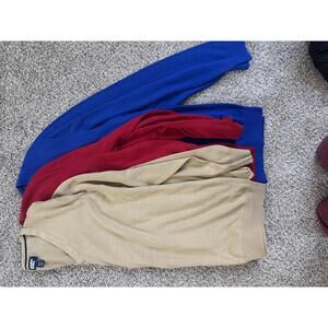 Lot of 3 Lands' End Men's V-Neck Sweaters XL Tall